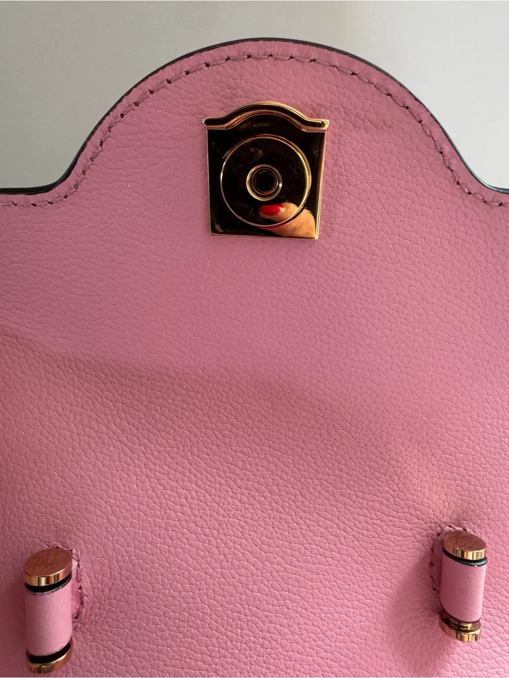 Versace La Medusa Small Pink Leather Top-Handle Bag with Chain Strap - Picture 8 of 12